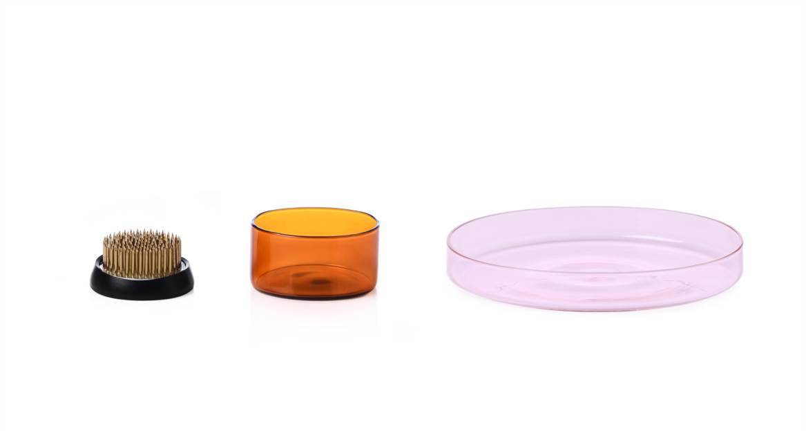 KENZAN SET AMBER TRAY (SET OF 3)
