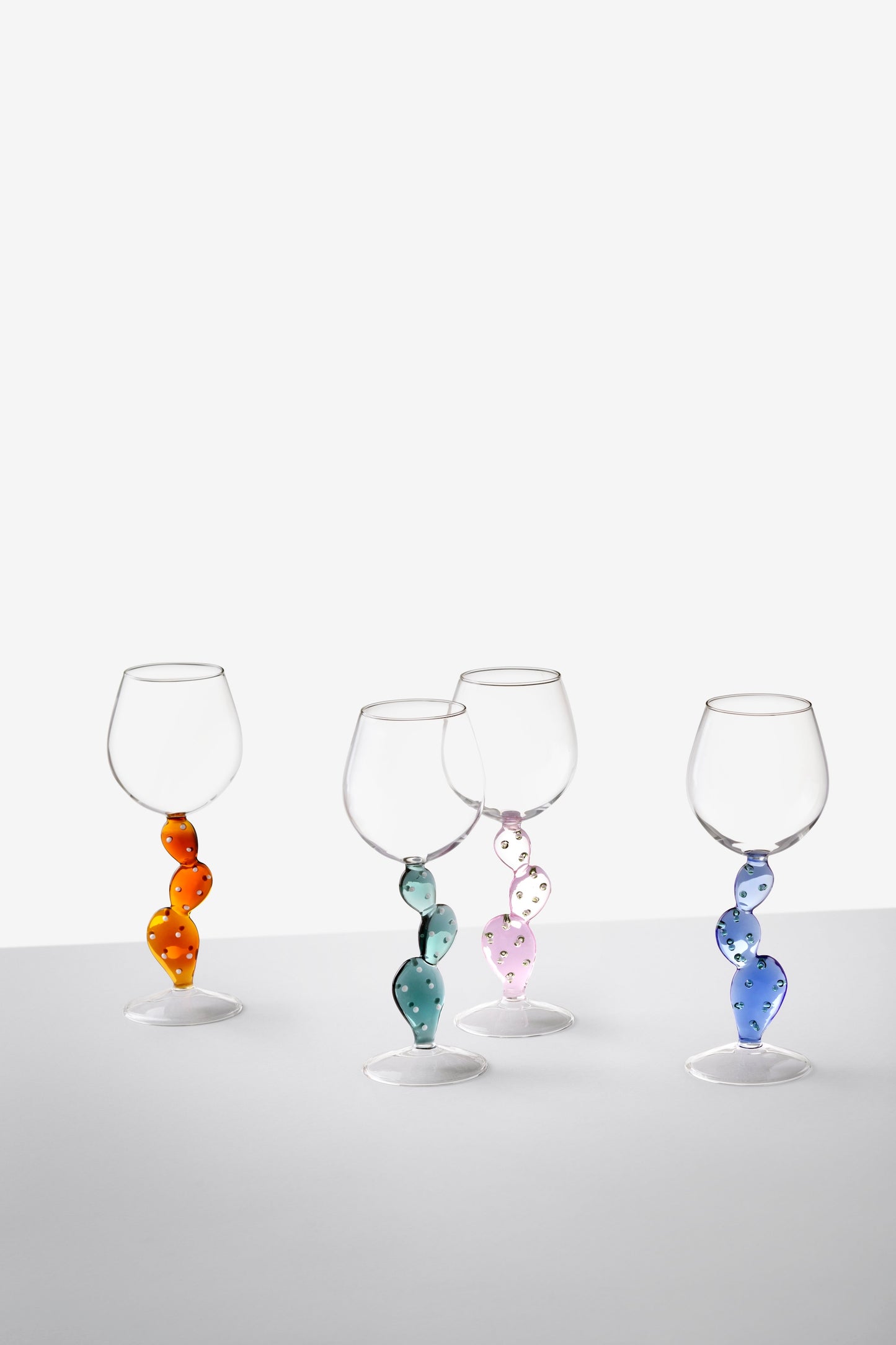 DESERT PLANTS - stemmed glass cactus lightblue