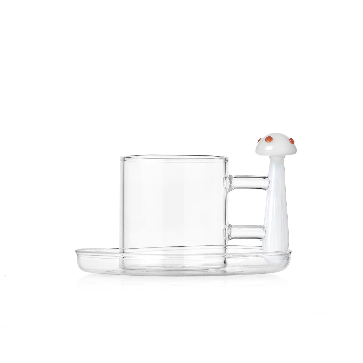 ALICE - coffee cup w/s white mushroom with red dots