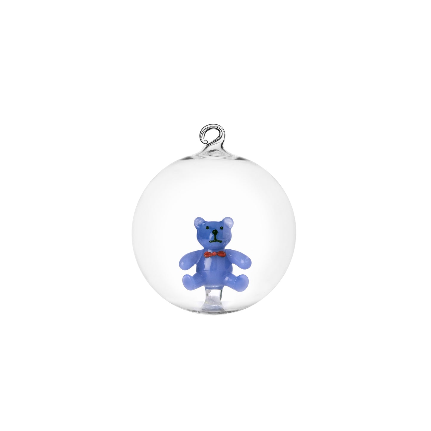 CHRISTMAS BALL LIGHT BLUE TEDDY BEAR