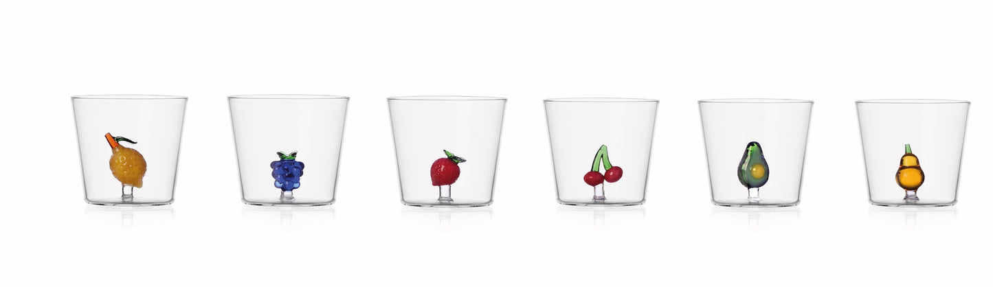 FRUIT & FLOWERS - set 6 pcs tumbler assorted