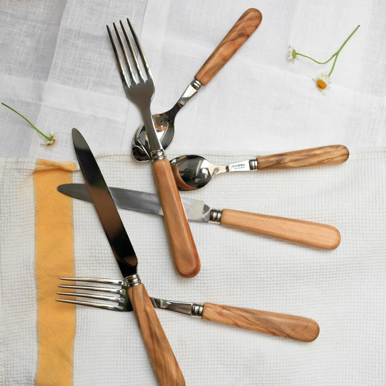 LAVANDOU, 5 PCS CUTLERY SET, OLIVE TREE WOOD