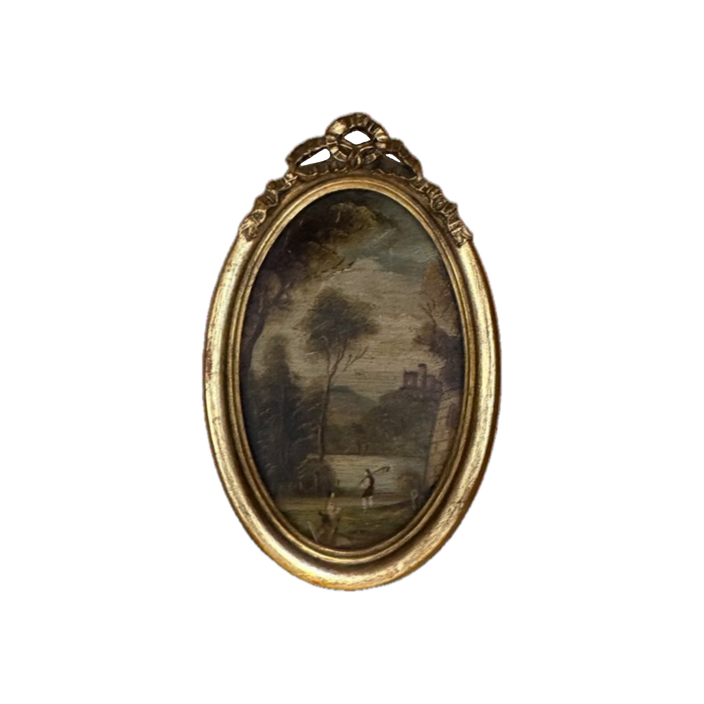 FINE ART PAINTING WITH OVAL FRAME