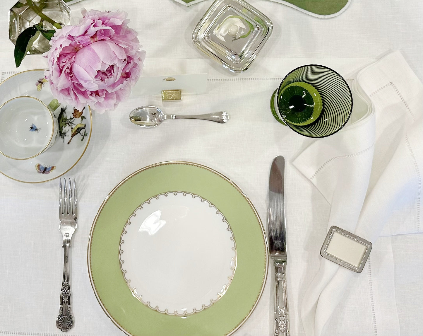 HEMSTITCH LINEN TABLECLOTH