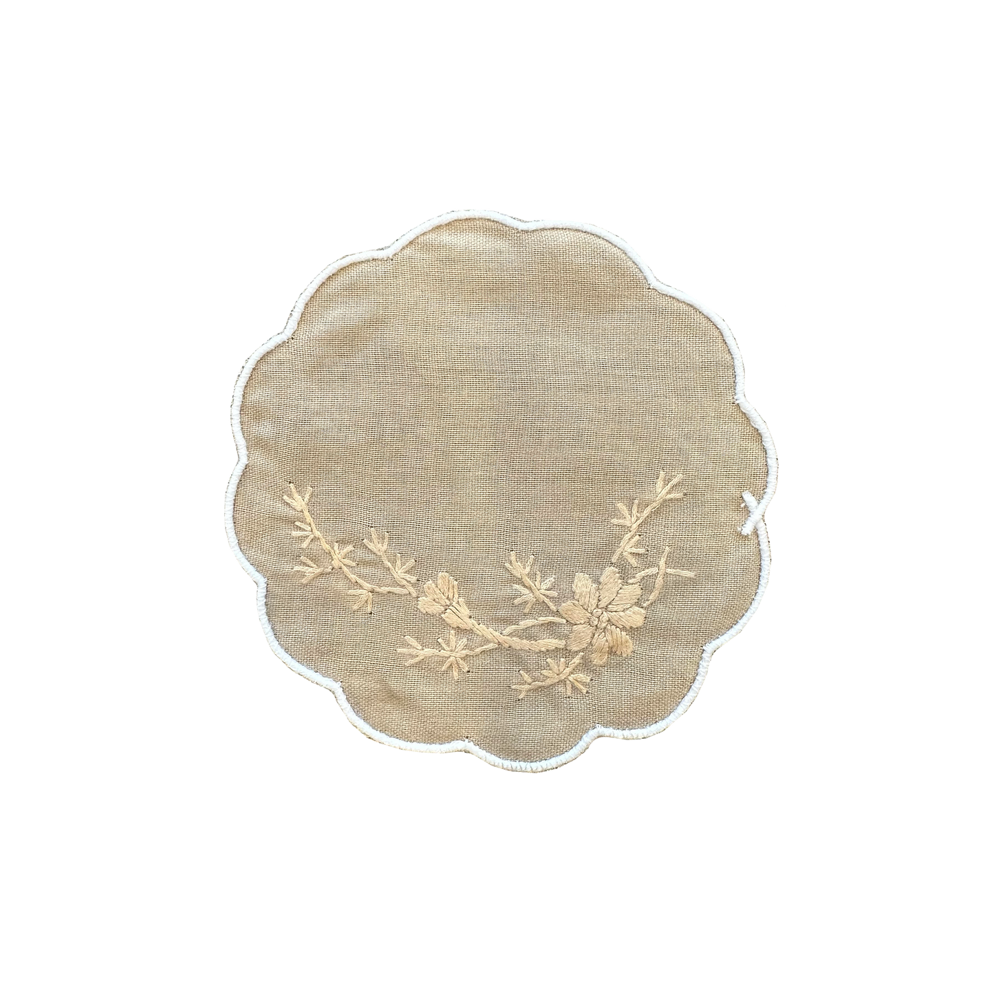 BEIGE FLOWER COASTER (SET OF 6)
