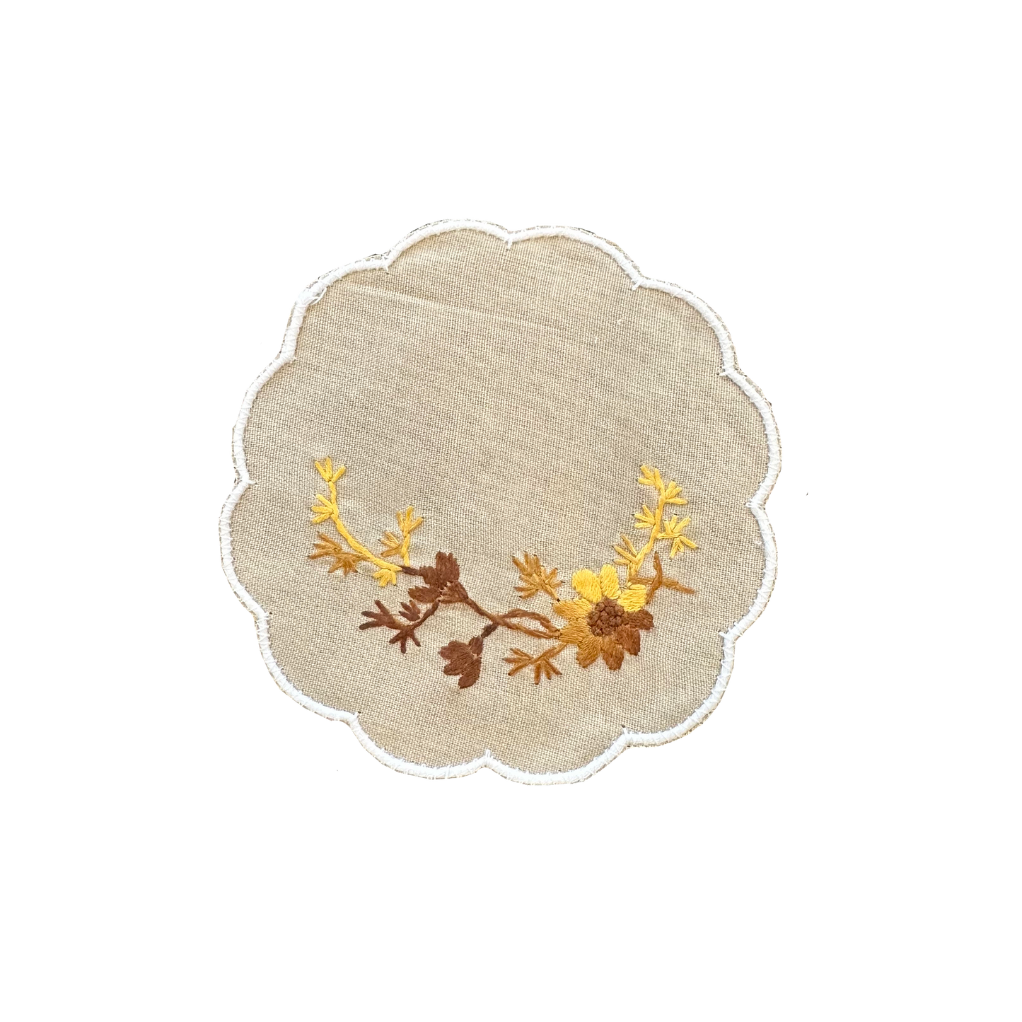 BROWN FLOWER COASTER (SET OF 6)