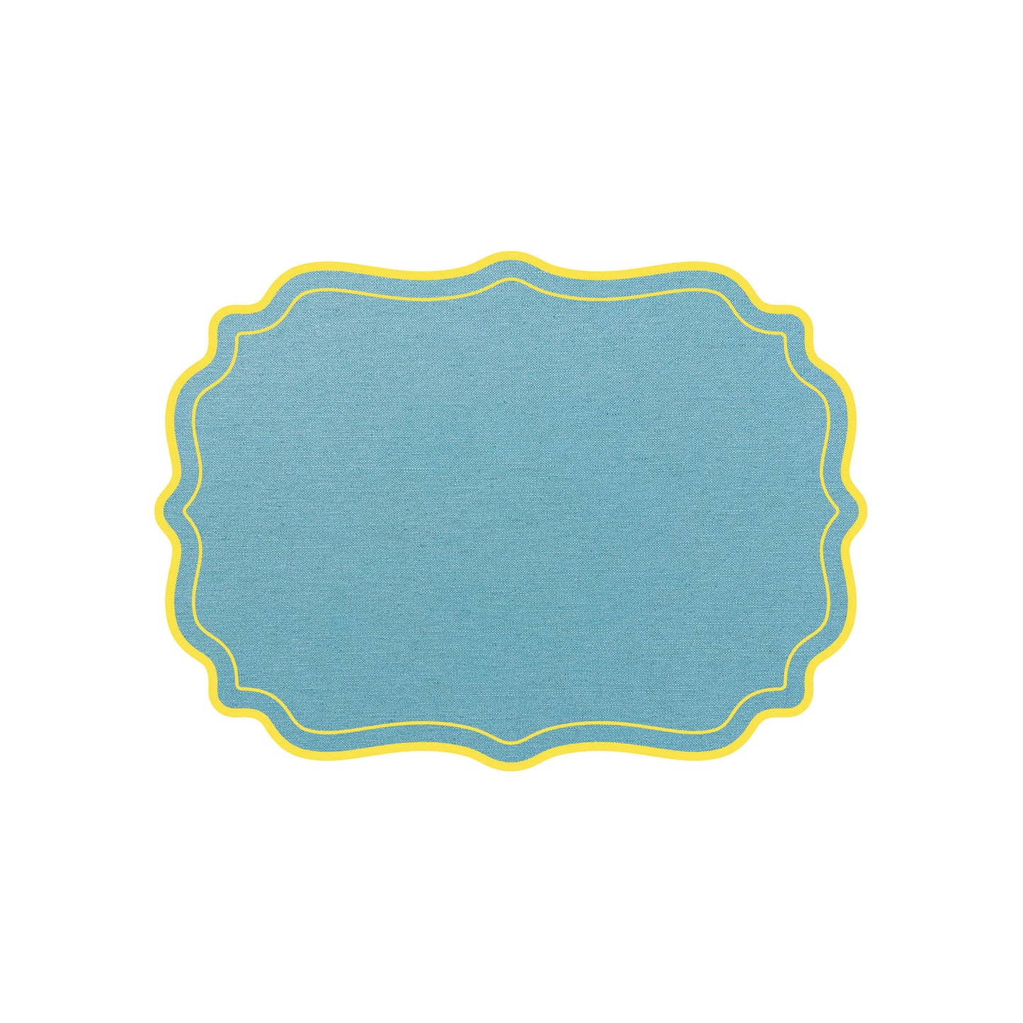 SCALLOPED FRAMES PLACEMAT (LIGHT BLUE - YELLOW)