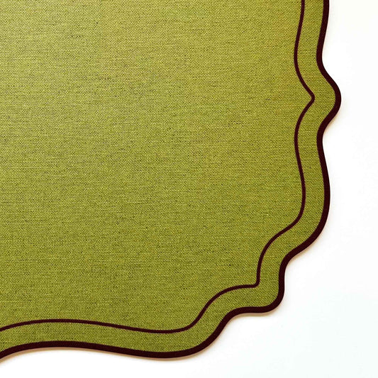 SCALLOPED FRAMES PLACEMAT (GREEN - BROWN)