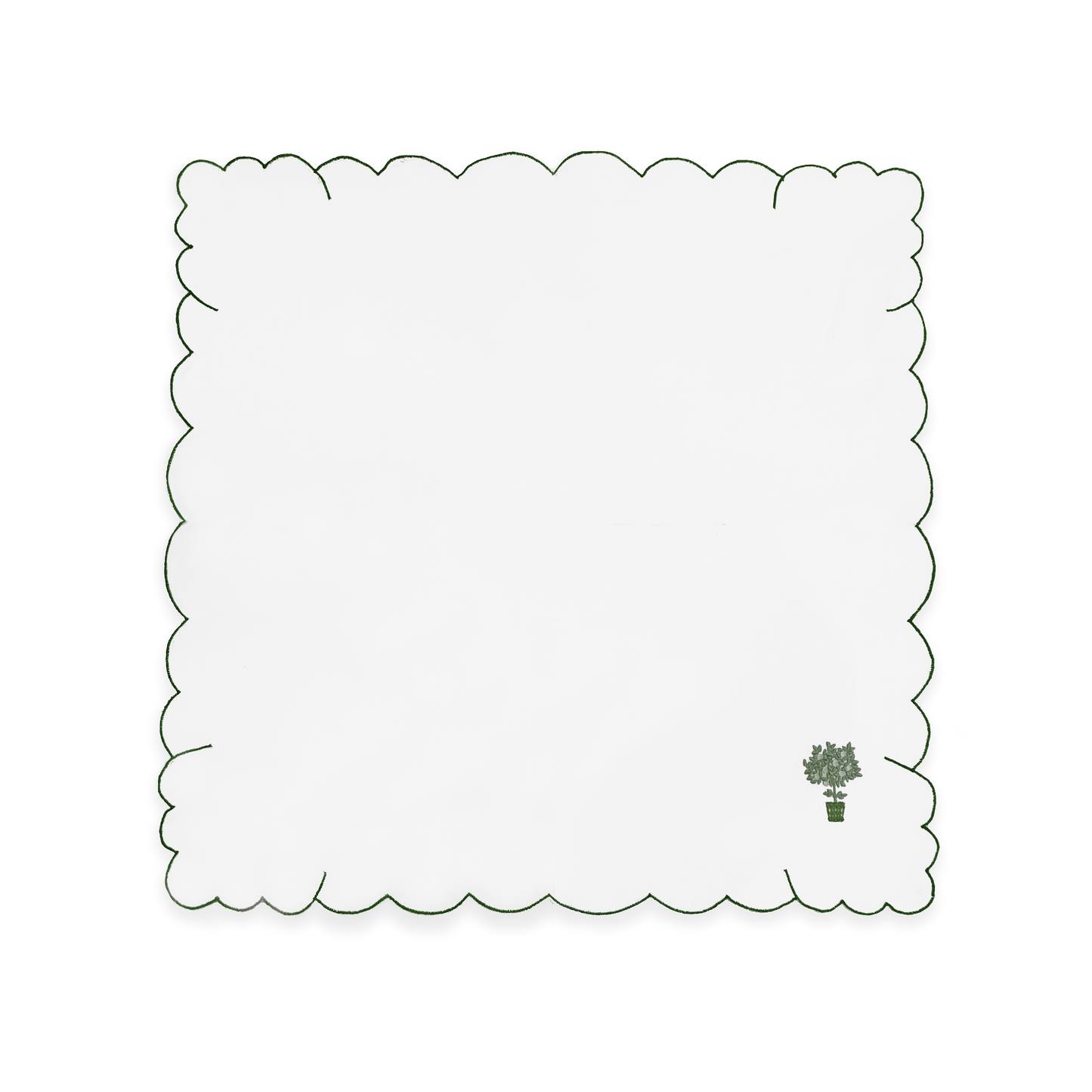 GREEN SCALLOP NAPKIN (SET OF 2)
