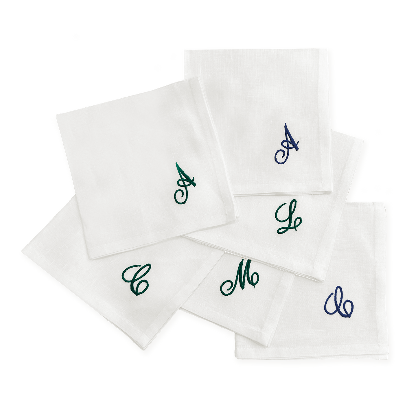 EMBROIDERED NAPKINS WITH CALLIGRAPHY LETTER