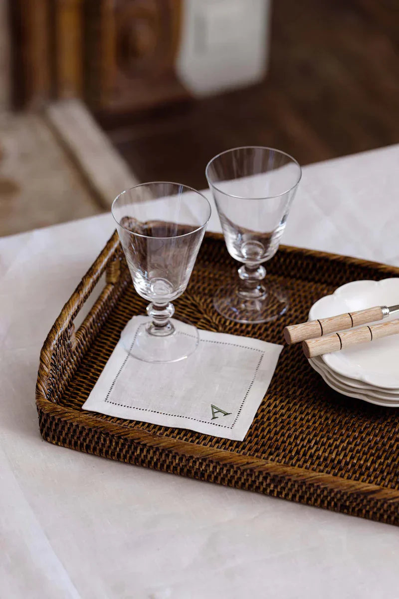 HEMSTITCH LINEN COCKTAIL NAPKIN (SET OF 2)