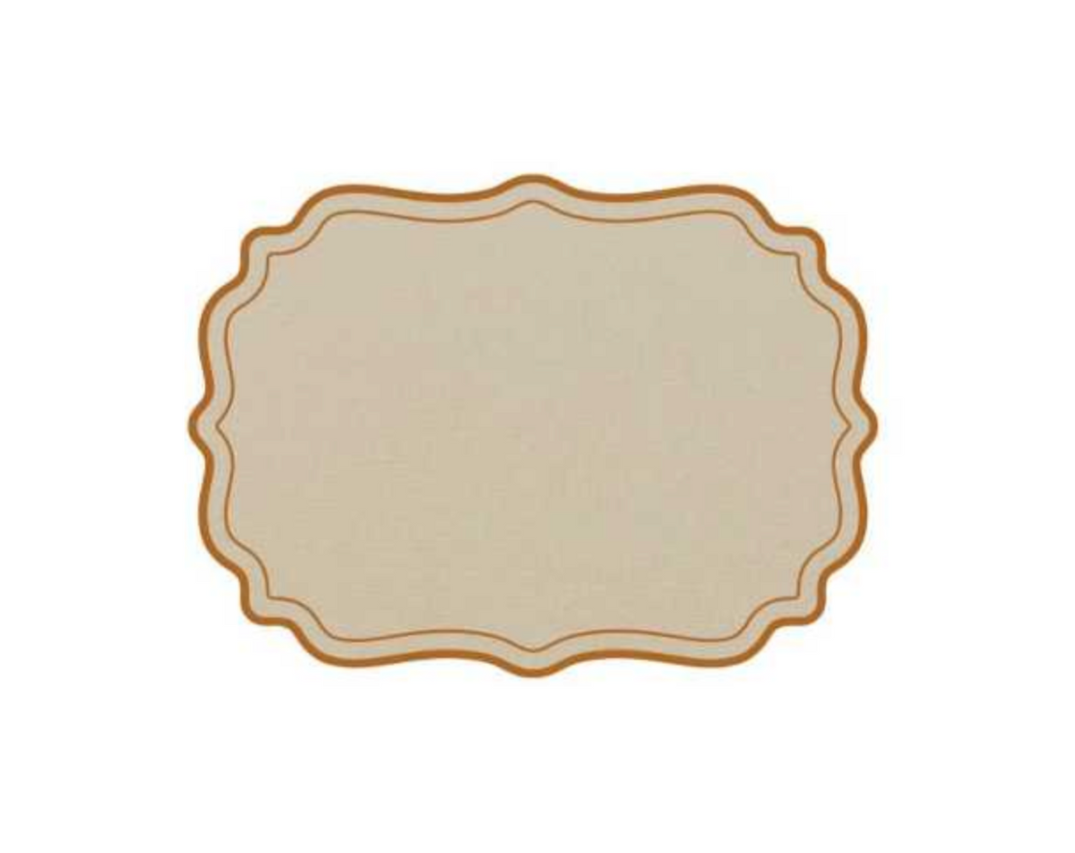 SCALLOPED FRAMES PLACEMAT (ASH - LEATHER)