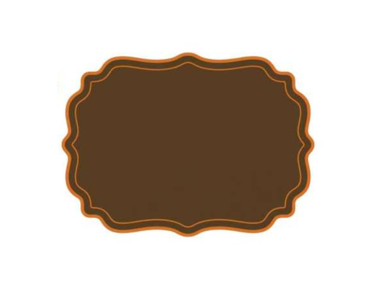 SCALLOPED FRAMES PLACEMAT (BROWN - ORANGE)