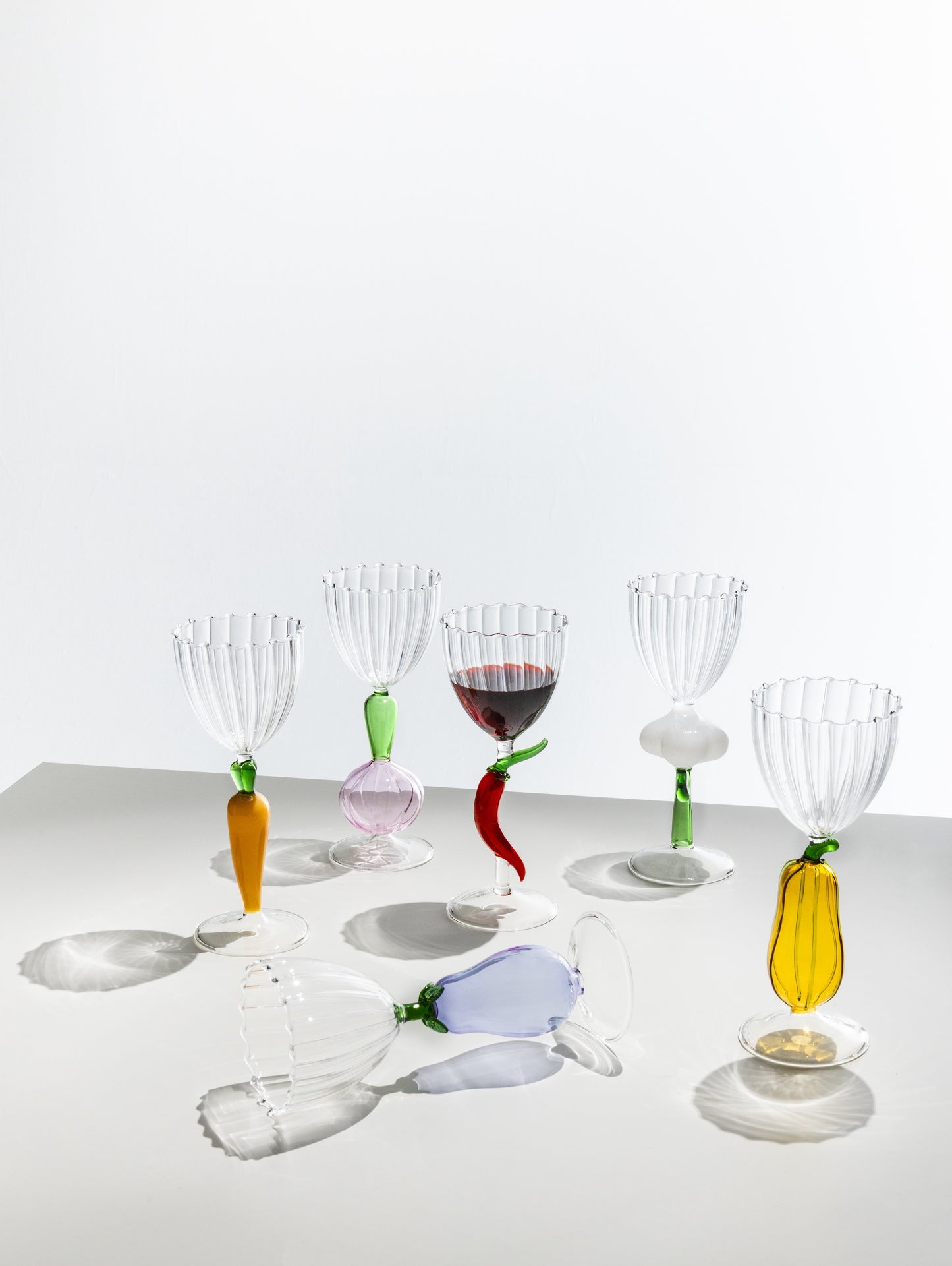 VEGETABLES - OPTICAL STEMMED GLASS ZUCCHINI