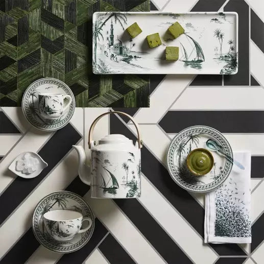 LES DEPAREILLEES GREEN - BOX OF 2 ESPRESSO CUP & SAUCER