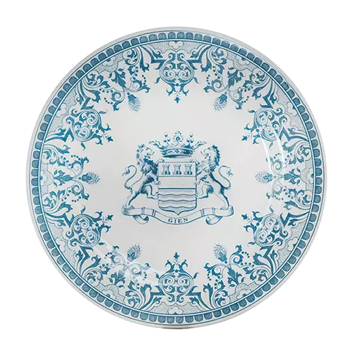 LES DEPAREILLEES BLUE - BOX OF 4 DINNER PLATES BLASON