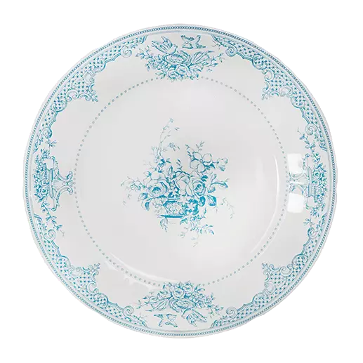 LES DEPAREILLEES BLUE - BOX OF 4 DINNER PLATES FLEURS