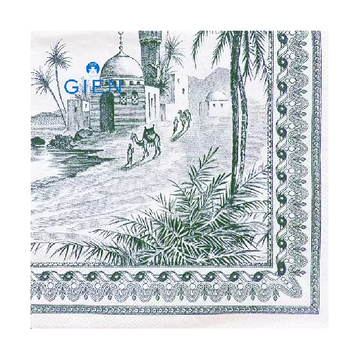 LES DEPAREILLEES GREEN - PACK OF 20 PAPER NAPKINS