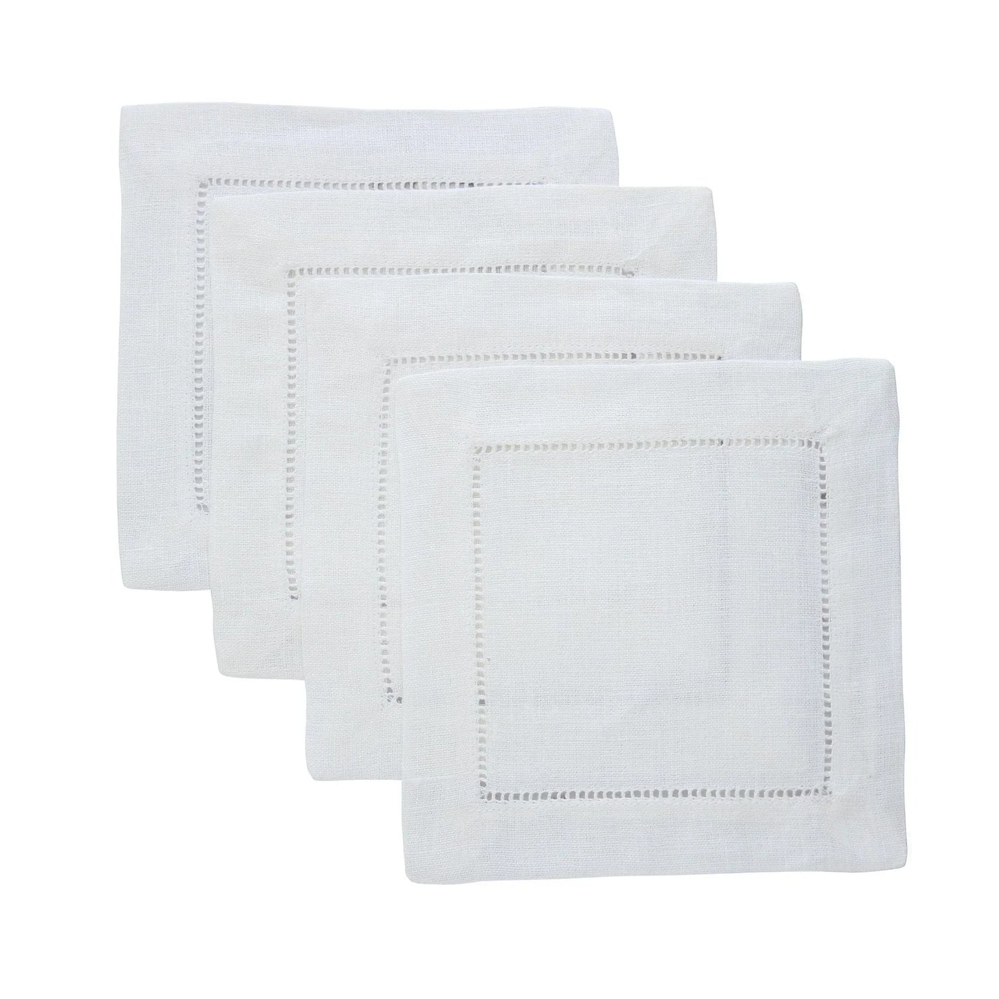 HEMSTITCH LINEN COASTER (SET OF 2)