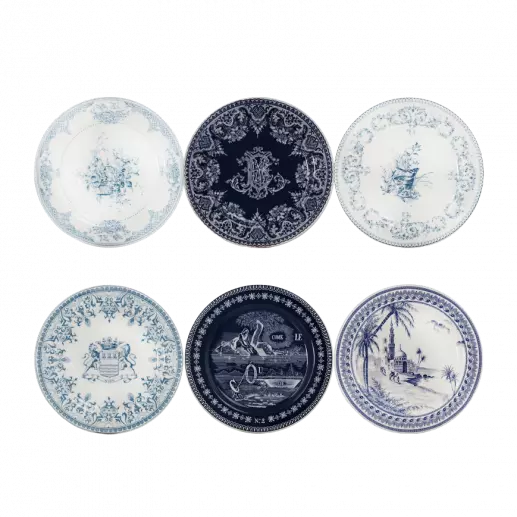 LES DEPAREILLEES BLUE - BOX OF 6 ASSORTED COASTERS