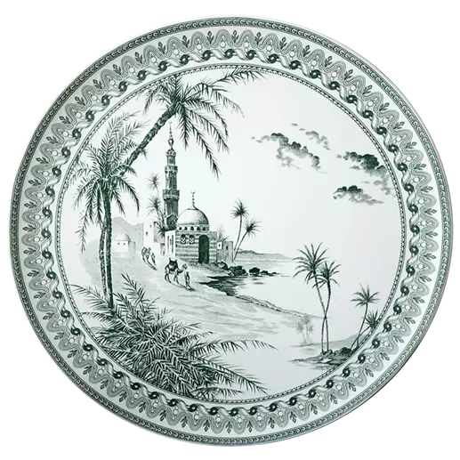 LES DEPAREILLEES GREEN - LARGE WALL PLATTER VUES D'ORIENT