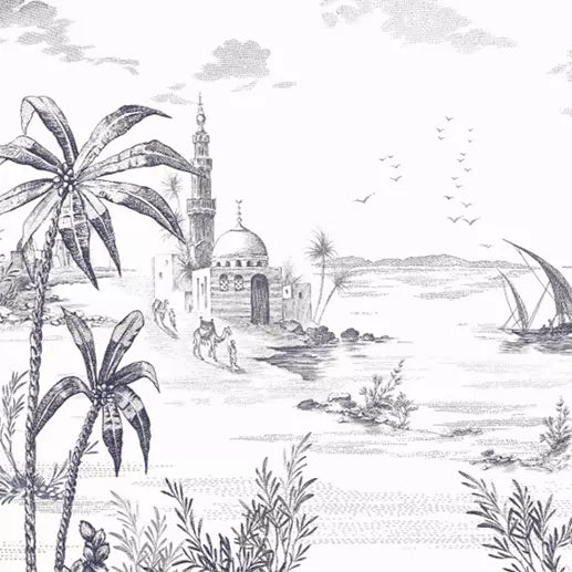 LES DEPAREILLEES BLUE - PANORAMIC VUES D'ORIENT WALLPAPER ROLL A