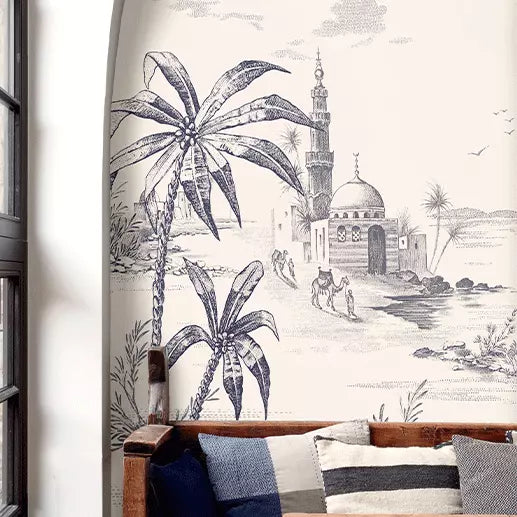 LES DEPAREILLEES BLUE - PANORAMIC VUES D'ORIENT WALLPAPER ROLL A