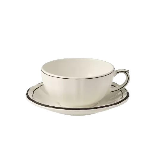 FILET MIDNIGHT - BOX OF 2 BREAKFAST CUPS & SAUCERS