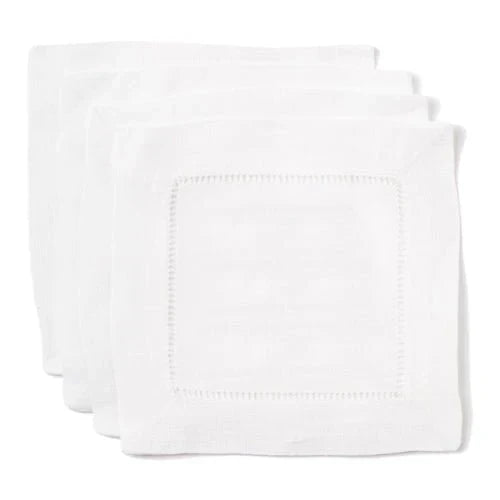 HEMSTITCH LINEN COCKTAIL NAPKIN (SET OF 2)