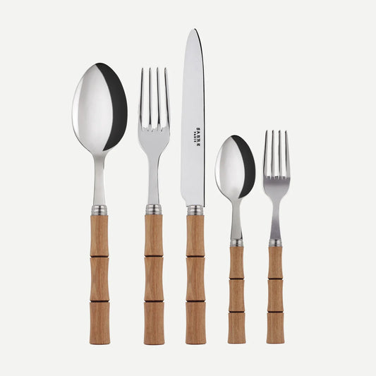 BAMBOO, 5 PCS CUTLERY SET, LIGHT PRESS WOOD