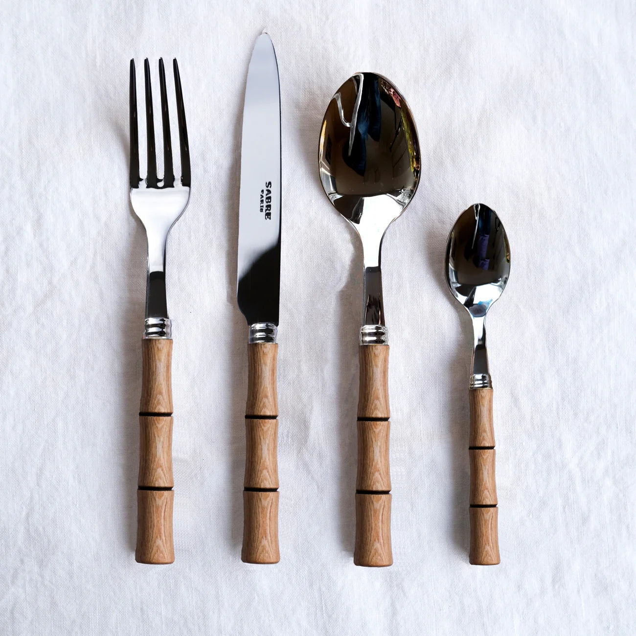 BAMBOO, 5 PCS CUTLERY SET, LIGHT PRESS WOOD