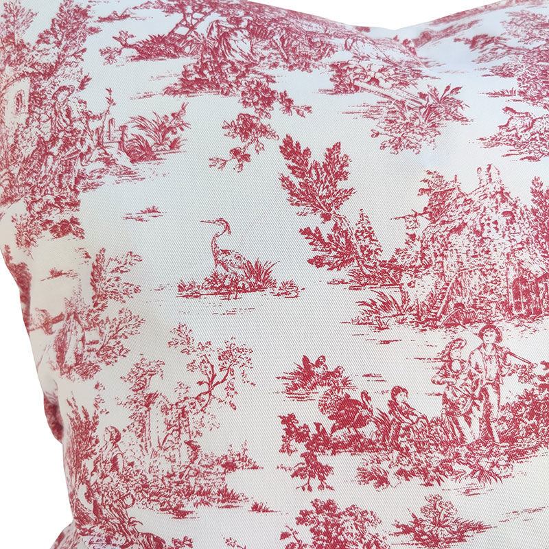 TOILE DE JOUY WHITE PINK PILLOW