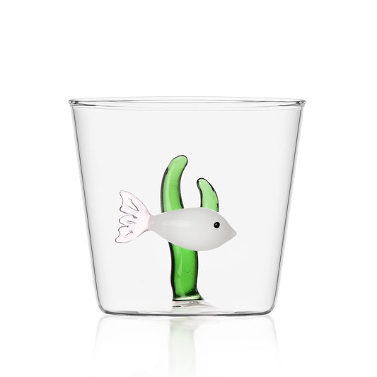 MARINE GARDEN - TUMBLER WHITE FISH - GREEN SEAWEED
