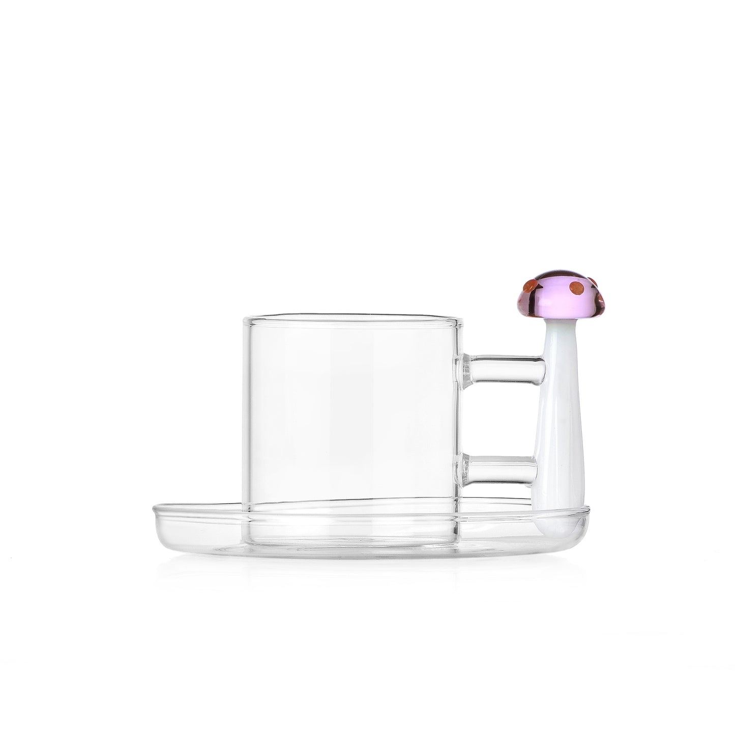 ALICE - coffee cup w/s pink mushroom with red dots