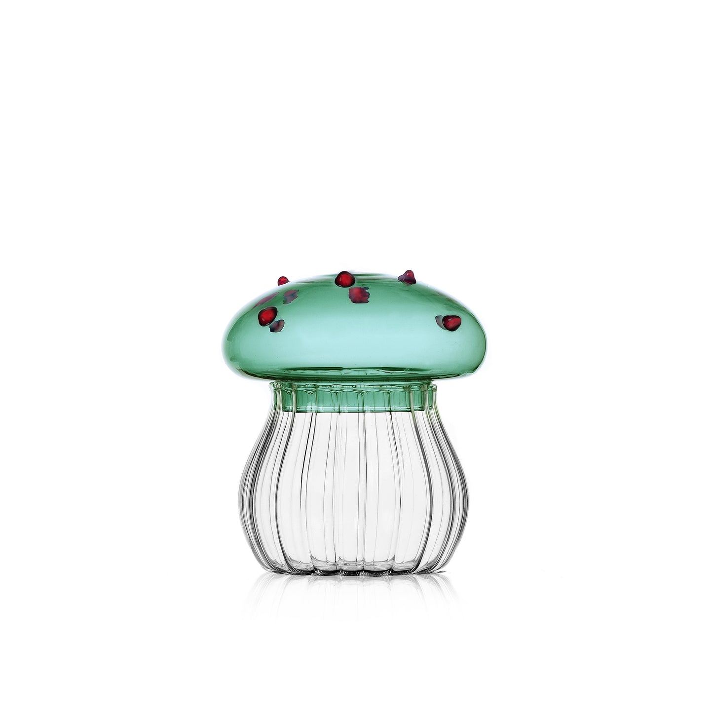 ALICE - SUGAR BOWL GREEN MUSHROOM WITH RED DOTS