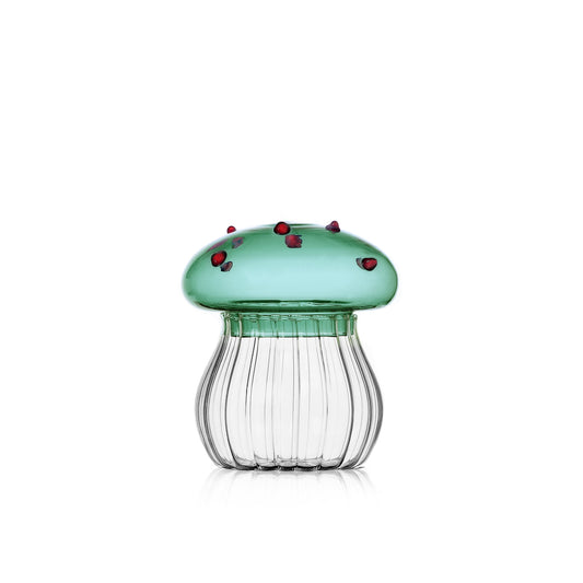 ALICE - SUGAR BOWL GREEN MUSHROOM WITH RED DOTS