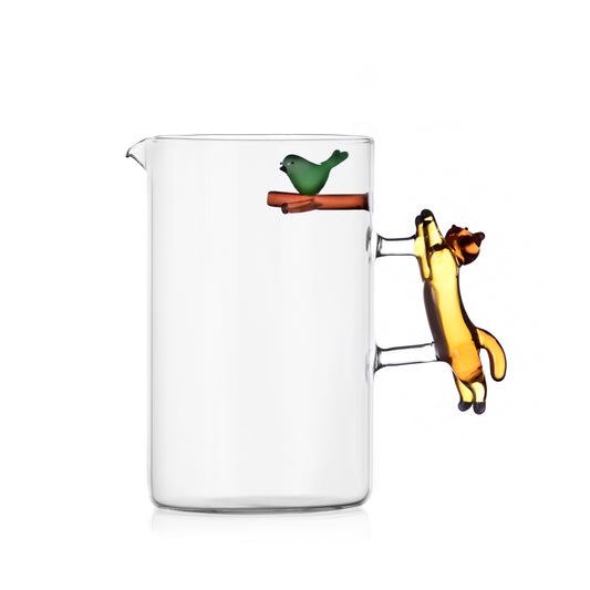 TABBY CAT - JUG JUMPING CAT W BIRD