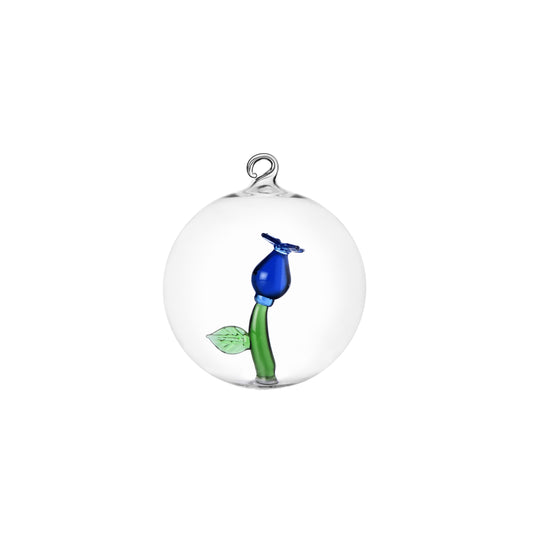 BLUE FLOWER  CHRISTMAS BALL