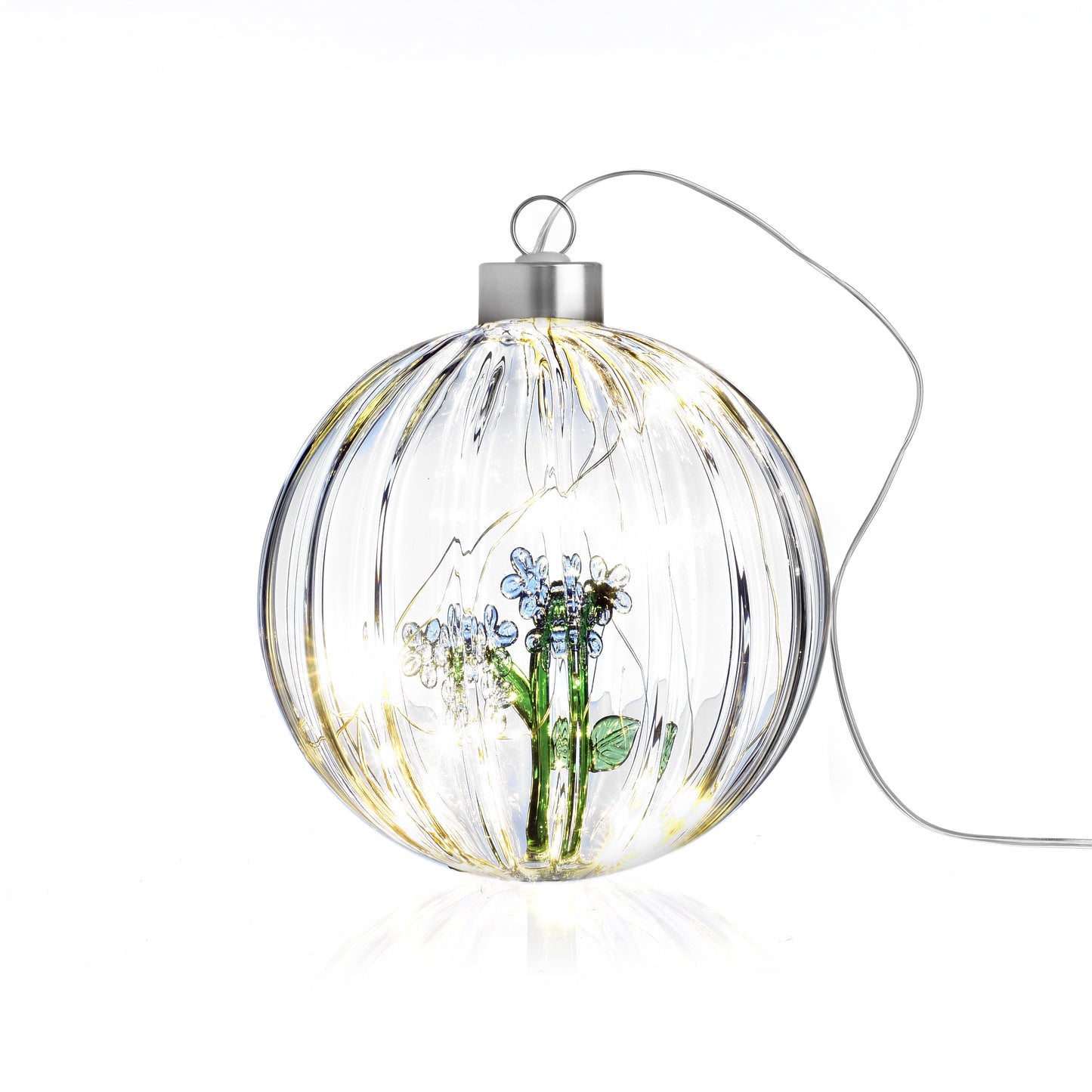 LIGHT BLUE FLOWER CHRISTMAS BALL LAMP