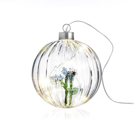 LIGHT BLUE FLOWER CHRISTMAS BALL LAMP