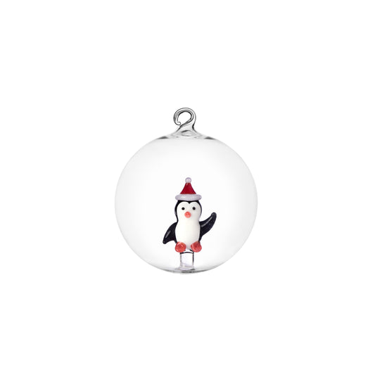 CHRISTMAS BALL PENGUIN W/ CHRISTMAS HAT