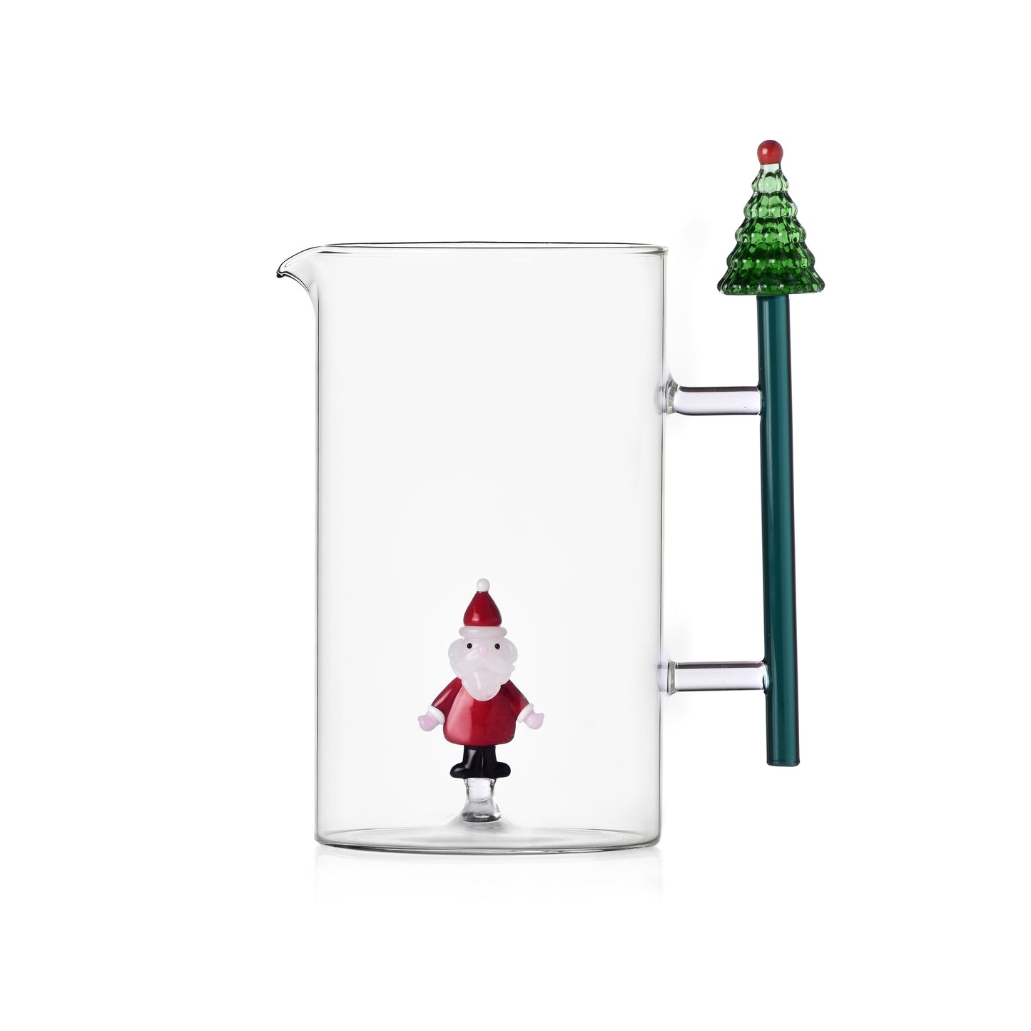 CHRISTMAS - JUG WITH CHRISTMAS TREE HANDLE & SANTA CLAUS