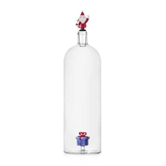 BOTTLE SANTA CLAUS & LIGHT BLUE GIFT