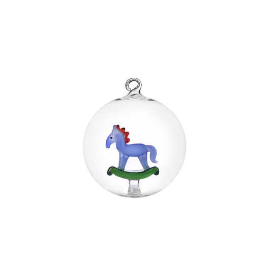 CHRISTMAS BALL ROCKING HORSE