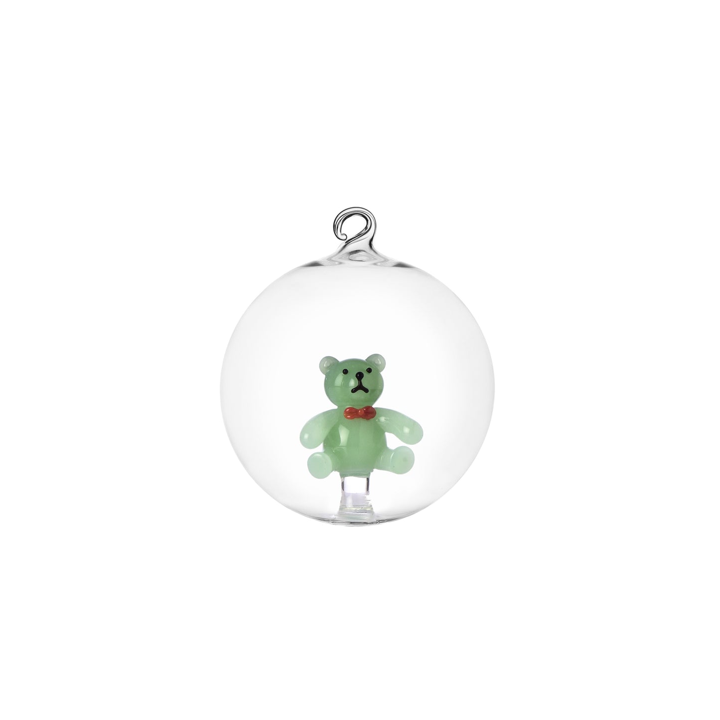 CHRISTMAS BALL GREEN TEDDY BEAR