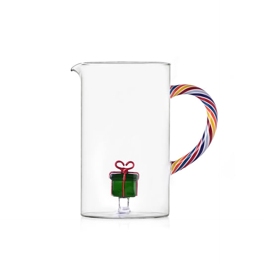 JUG W/COLOURED HANDLE & GREEN GIFT