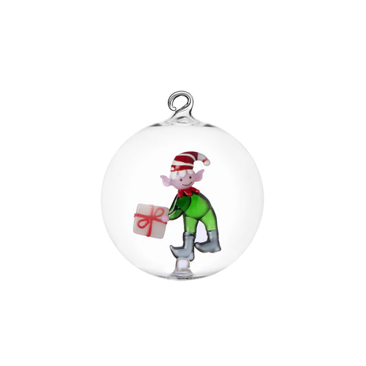 CHRISTMAS TALES - Christmas ball green elf w/gift