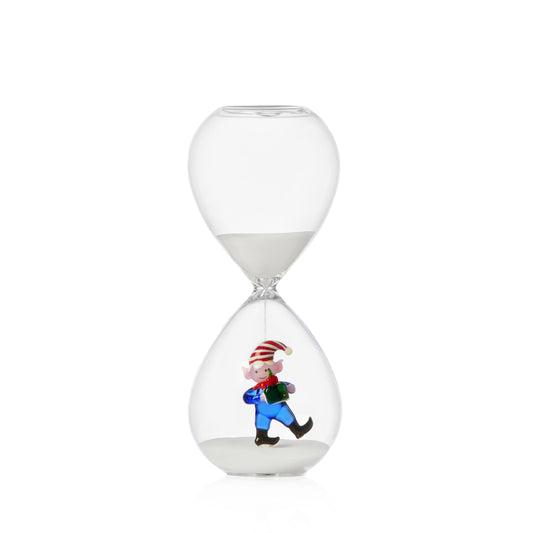 CHRISTMAS TALES - hourglass blue elf w/gift