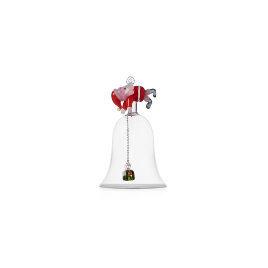 CHRISTMAS TALES - bell sleeping Santa with green gift
