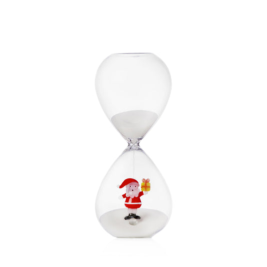 CHRISTMAS TALES - hourglass Santa with yellow gift